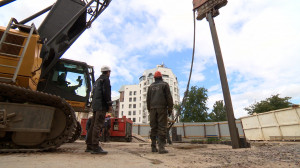 Строительство коллектора на Петровском острове