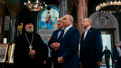 Александр Беглов рассказал Владимиру Путину и Александру Лукашенко о восстановлении Никольского Морского собора