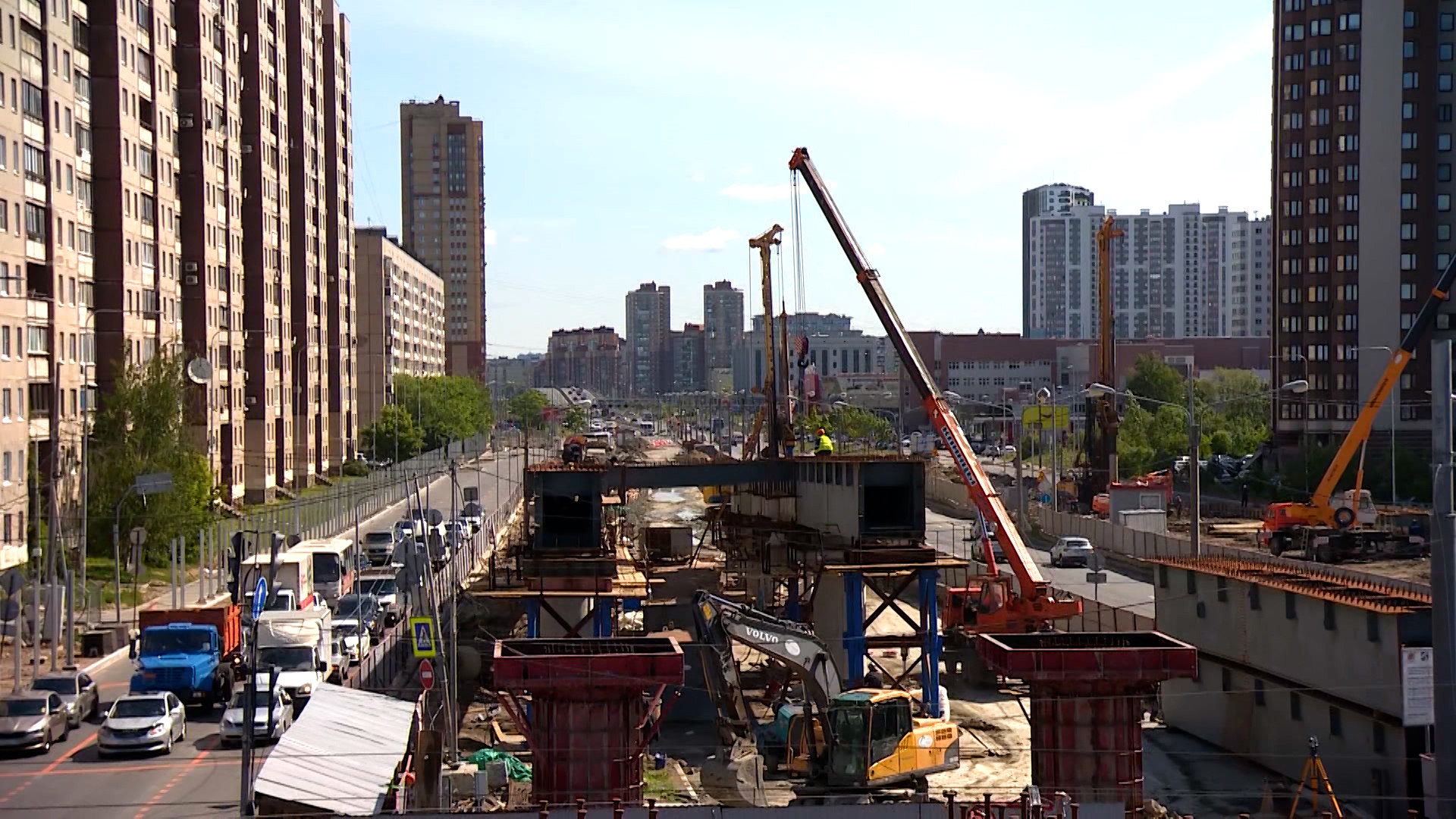 В Петербурге завершили самый сложный этап строительства Московско-Дунайской  развязки