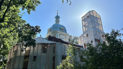 Фасады Знаменской церкви в Царском Селе отреставрируют до конца года
