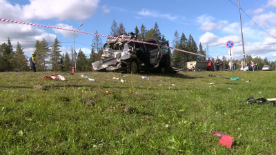 МВД опубликовало видео с места ДТП на «Скандинавии», где погибли две девочки