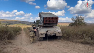 Минобороны показало боевую работу расчетов РСЗО «Град» Тульского соединения ВДВ