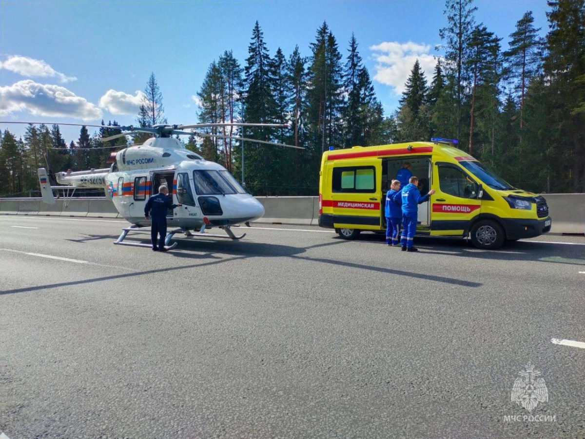 Пострадавшего в ДТП на «Скандинавии» доставили в больницу на вертолете - tvspb.ru