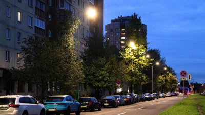На улице Дудко в Невском районе обновили наружное освещение