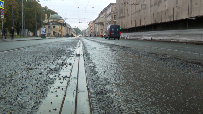 На Академика Лебедева завершили первый этап ремонта трамвайных путей