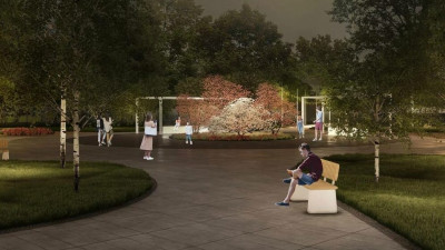 Ступени-скамейки, спорт и тишина: Каким станет Малоохтинский парк