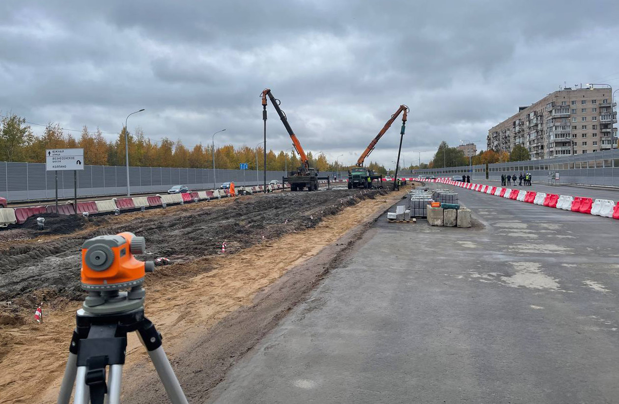 В Петербурге запустили движение по новому путепроводу Петрозаводского шоссе  | Телеканал Санкт-Петербург