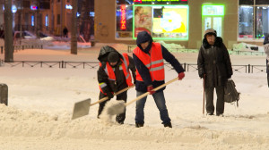 Борьба с последствиями снегопада в Санкт-Петербурге