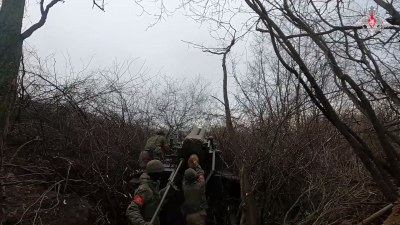 Минобороны показало кадры боевой работы артиллеристов на Купянском направлении
