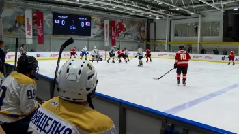 Глава комитета по физкультуре и спорту Антон Шантырь забросил шайбу в хоккейном матче против команды Фетисова