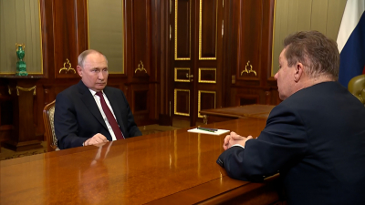 Владимир Путин встретился с Алексеем Миллером в Петербурге