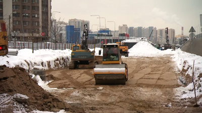 На Московско-Дунайской развязке частично открыли движение по путепроводу через Московское шоссе