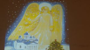 Ещё один ангел: проекции детских рисунков на брандмауэрах петербургских домов