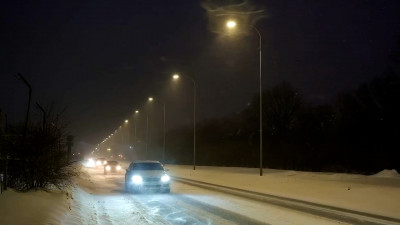 На Петергофском шоссе установили 34 новых фонаря