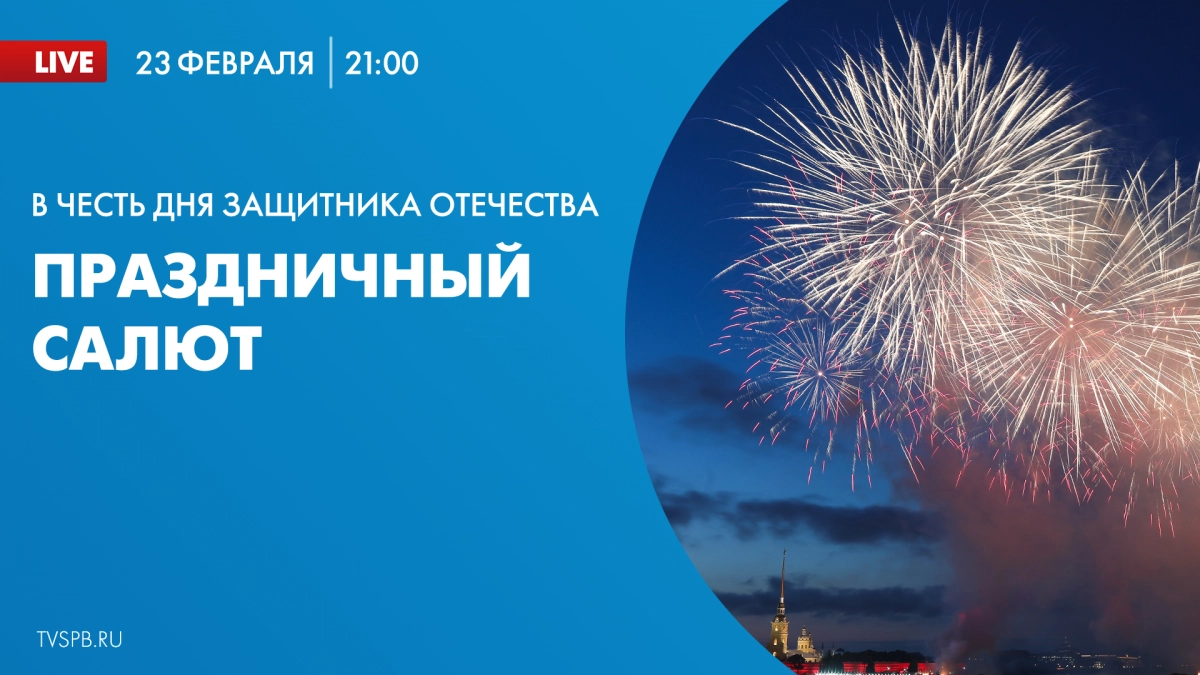 Небо над Петербургом озарил салют в честь Дня защитника Отечества - tvspb.ru