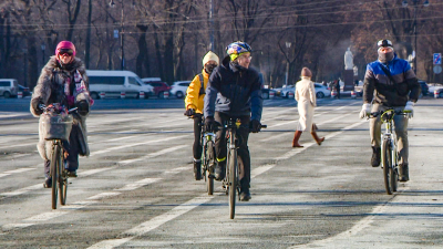 «На работу – зимой на велосипеде»: в Петербурге прошла традиционная велоакция