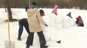 Творите, выдумывайте, пробуйте пока есть снег: рождение снежного дракона в парке Александрино