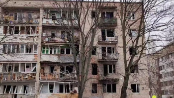 Появилось видео поврежденного дома на Пискаревском