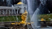 В Петергофе включили фонтаны
