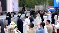 Самое массовое бракосочетание: 151 пара связала себя узами на выставке «Россия»