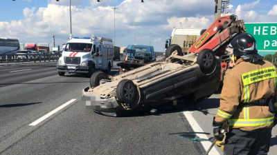 В массовой аварии на КАД пострадал мужчина