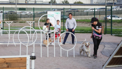 В Московском районе открыли новую площадку для выгула собак