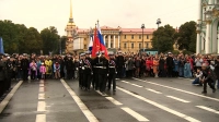 Церемония посвящение в курсанты университета имени адмирала Макарова прошла на Дворцовой площади