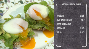 Вкусный завтрак. Яйцо пашот с авокадо и хлебцами