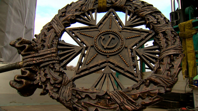 Ремонт Триумфальных пилонов на улице Коммуны близок к завершению