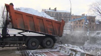 Первый грузовик со снегом прибыл на стационарный пункт в Зеленогорске