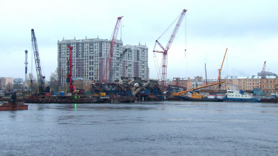 В Петербурге построили первый пролет Большого Смоленского моста: переправа будет готова в 2028 году