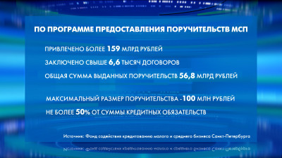 Фонд содействия кредитованию малого и среднего бизнеса в Петербурге подвел промежуточные итоги работы