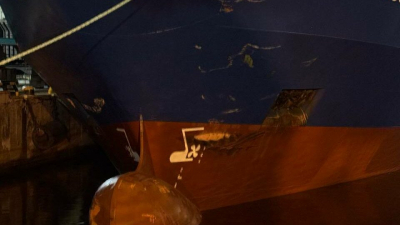 В Большом порту Петербурга теплоход столкнулся с двумя судами