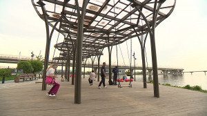 Продолжаются работы по благоустройству набережной Большой Невки