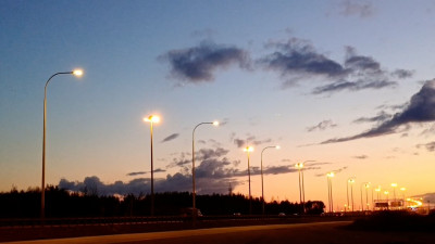 На Волхонском шоссе появились новые фонари