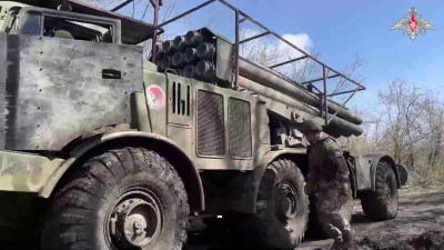 Расчет РСЗО «Ураган» нанес удар по вражеским позициям на Красноармейском направлении