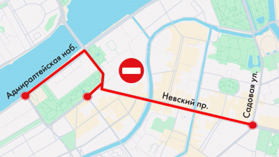 В центре Петербурга с 7 по 9 мая будет ограничено движение транспорта