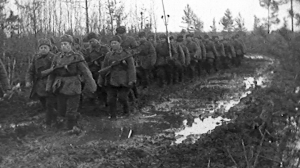 Парадный марш частей, погибших за Ленинград