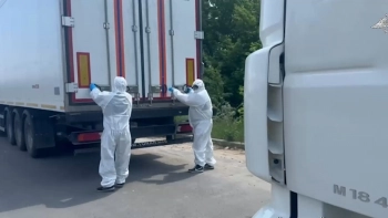 Минобороны РФ показало колонну с замороженными телами украинских военных