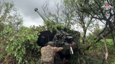 Расчет 152-мм гаубицы «Мста-Б» группировки войск «Центр» уничтожил опорный пункт ВСУ на Красноармейском направлении