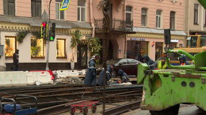 Ремонт трамвайных путей на улице Куйбышева