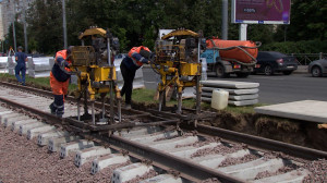 Капитальный ремонт трамвайных путей на проспекте Энгельса