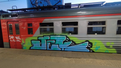 На станции Невдубстрой полиция задержала 21-летнего петербуржца, разрисовавшего электричку