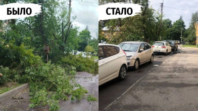 Дворы в Петербурге полностью убрали после ураганного ветра