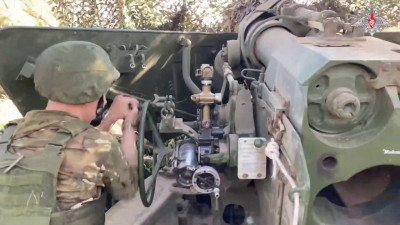 Расчет орудия «Гиацинт-Б» группировки «Днепр» уничтожил пункт управления БПЛА противника в Херсонской области