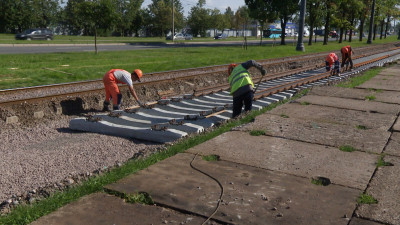 Ремонт трамвайных путей начался на улице Руставели