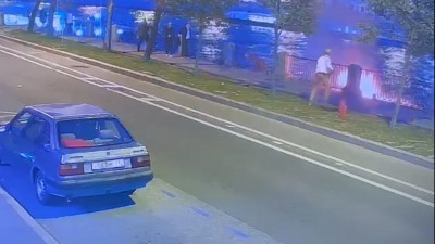 Появилось видео начала пожара на Фонтанке