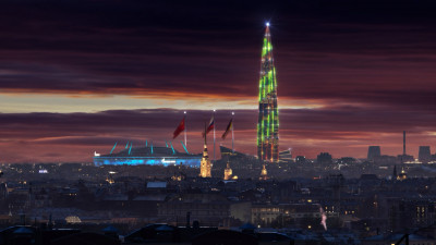 Лахта Центр подсветят в честь годовщины окончания Ленинградской битвы