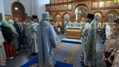 В храме на Малой Охте отметили Успение Пресвятой Богородицы божественной литургией