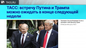 Встреча Владимира Путина и Дональда Трампа возможна в конце следующей недели